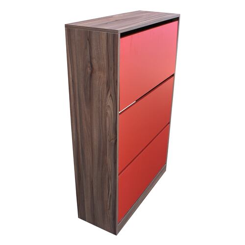 Organizador De Zapatos Hogare, Mueble Zapatero Madera, Venecia Elegante y funcional Parota Rojo
