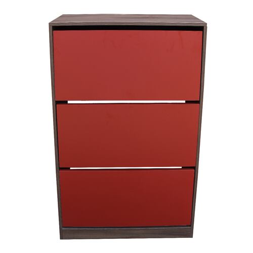 Organizador De Zapatos Hogare, Mueble Zapatero Madera, Venecia Elegante y funcional Parota Rojo
