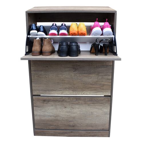 Organizador De Zapatos Hogare, Mueble Zapatero Madera, Venecia Moderno e Inteligente Rustik Wood