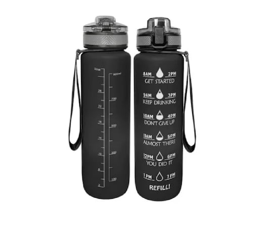 Botella De Agua Deportiva A Prueba De Fugas, Sin Bpa. 32 Oz Negro