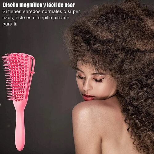 Cepillo Para Cabello Desenredar El Cabello Rizado Mujeres Rosa