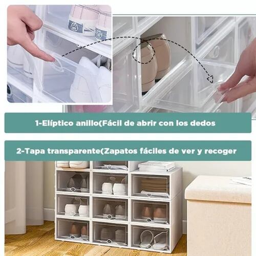12 Piezas Cajas Organizadoras Apilables Para Zapatos