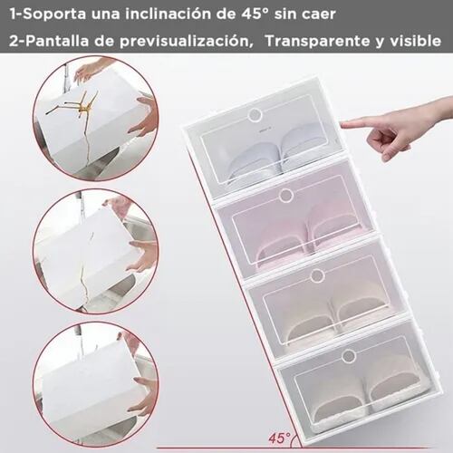 12 Piezas Cajas Organizadoras Apilables Para Zapatos