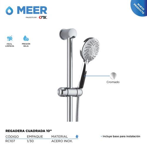 Regadera Cromada Tipo Teléfono, Ideal para baja Presión