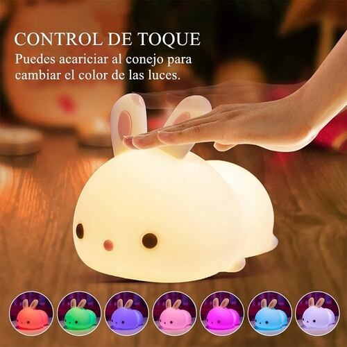 Lámpara Nocturna Táctil Con Sensor Conejo 