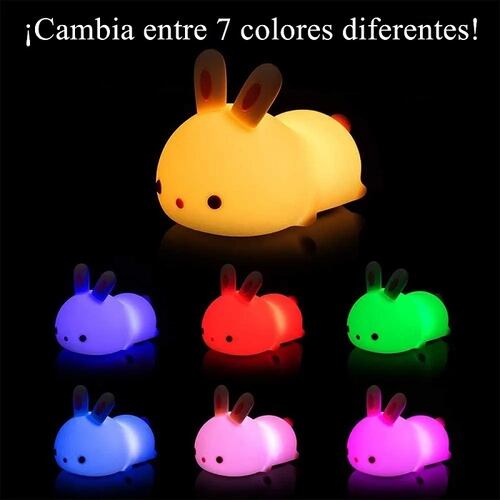 Lámpara Nocturna Táctil Con Sensor Conejo 