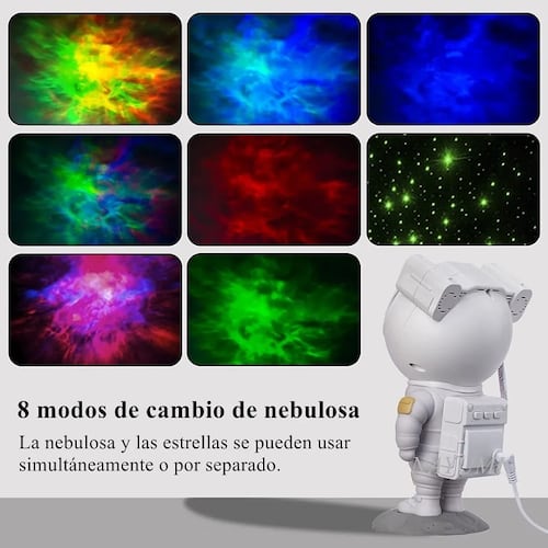 Lámpara De Noche De Astronauta Con proyector De Galaxia