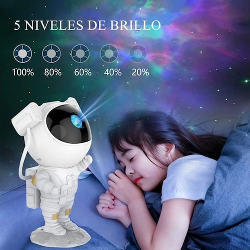 Lámpara De Noche De Astronauta Con proyector De Galaxia