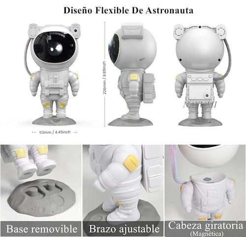 Lámpara De Noche De Astronauta Con proyector De Galaxia
