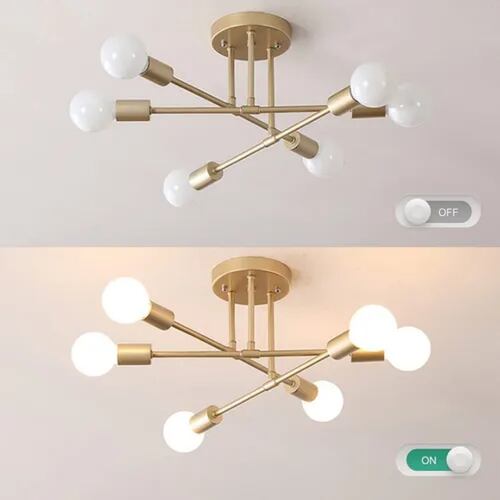 Lámpara De Techo Moderna Sputnik De 6 Luces Para Dormitorio