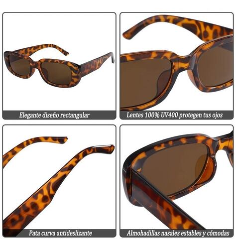 3 Gafas De Sol Rectangulares Estilo Retro