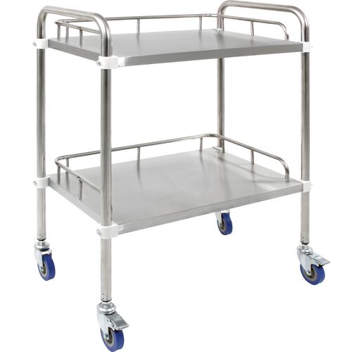 Mesa Auxiliar Multiusos Estetica Spa 2 Charolas Acero Inox