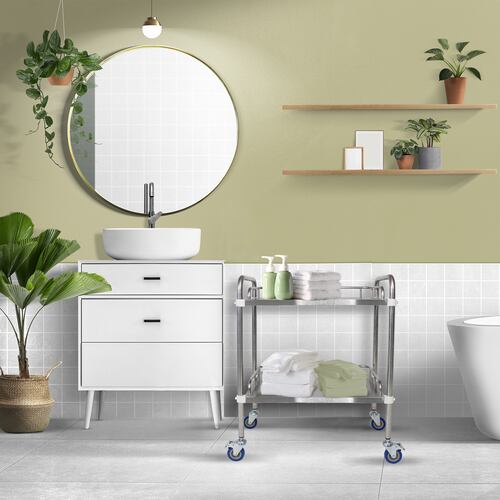 Mesa Auxiliar Multiusos Estetica Spa 2 Charolas Acero Inox