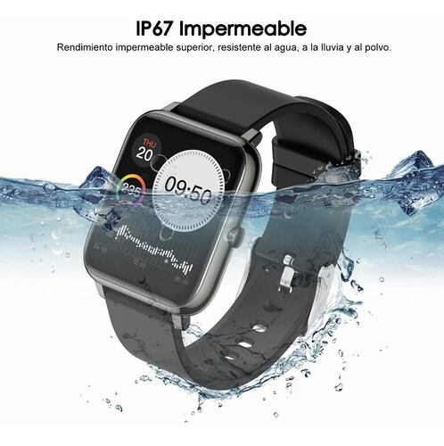 Reloj Inteligente Deportivo Bluetooth Impermeable Negro