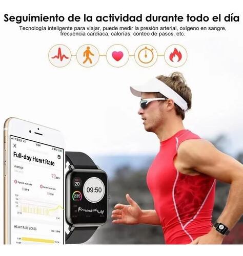 Reloj Inteligente Deportivo Bluetooth Impermeable Negro