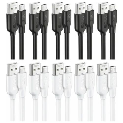 Paquete 10 Piezas Cable Usb V8 1m 2.1a Carga Rapida 1hora