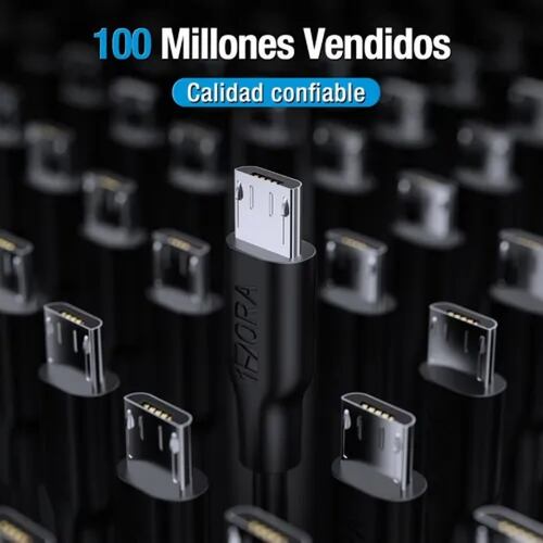 Paquete 10 Piezas Cable Usb V8 1m 2.1a Carga Rapida 1hora