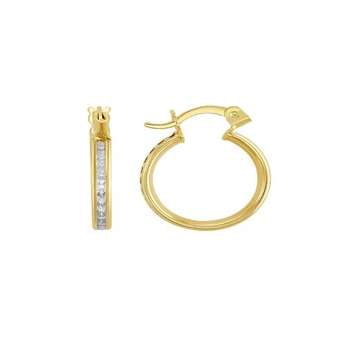 Arracadas Con Zirconias Elaborada En Oro De 10 K