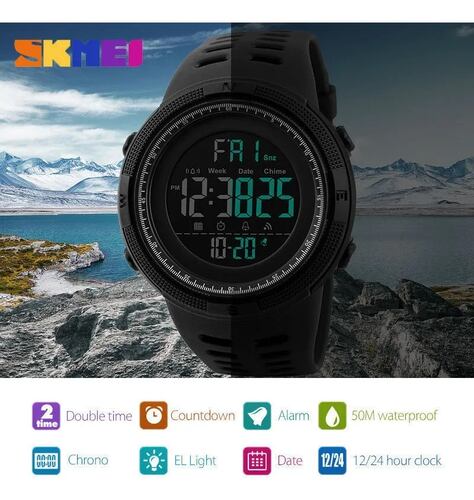 Reloj  Deportivo Digital Azul con Negro