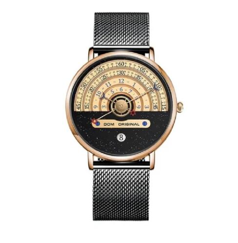 Reloj De Pulsera De Acero Inoxidable Con Fecha Analógica Dorado