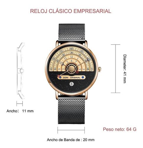 Reloj De Pulsera De Acero Inoxidable Con Fecha Analógica Dorado