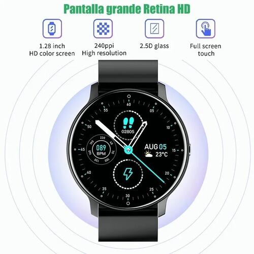Reloj Inteligente Bluetooth Impermeable Negro