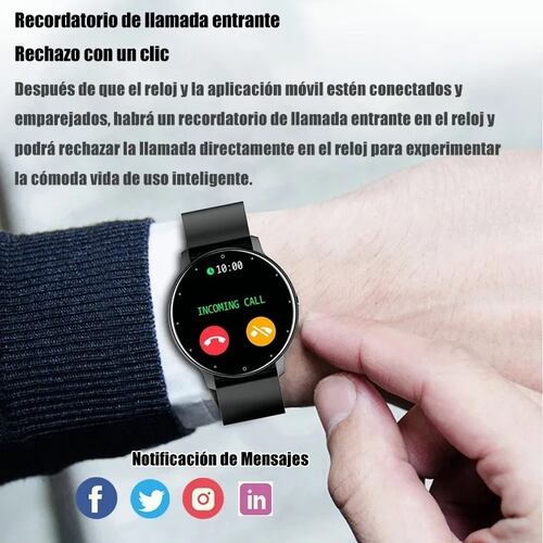 Reloj Inteligente Bluetooth Impermeable Negro