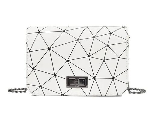 Bolsa Pequeñas Dama  Geometrica De Bolso Blanca