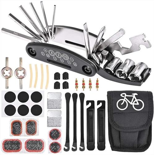Multifuncional Kit 16 en 1 Herramienta De Reparación Bicicleta