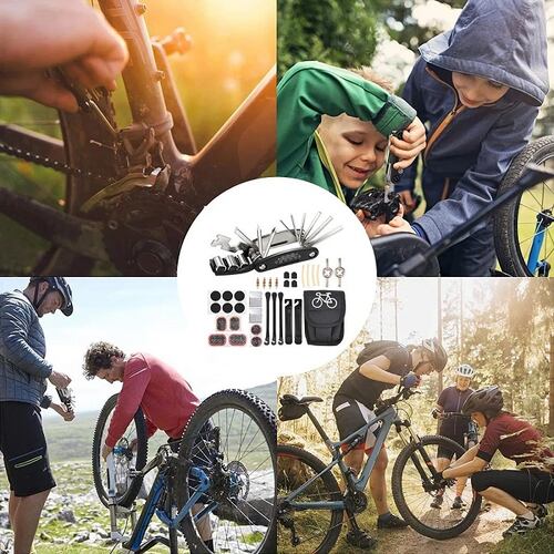 Multifuncional Kit 16 en 1 Herramienta De Reparación Bicicleta