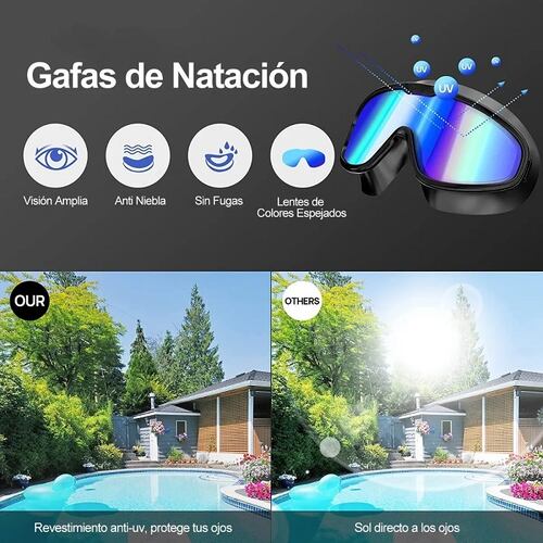 Gafas Natación Protección Uv Visión Amplia