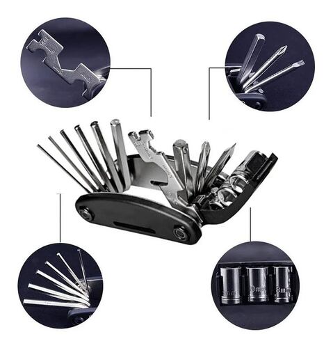 Kit De Herramientas De Reparación De Bicicletas Para Neumáticos 11 en  1