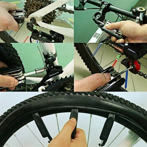 Kit De Herramientas De Reparación De Bicicletas Para Neumáticos 11 en  1