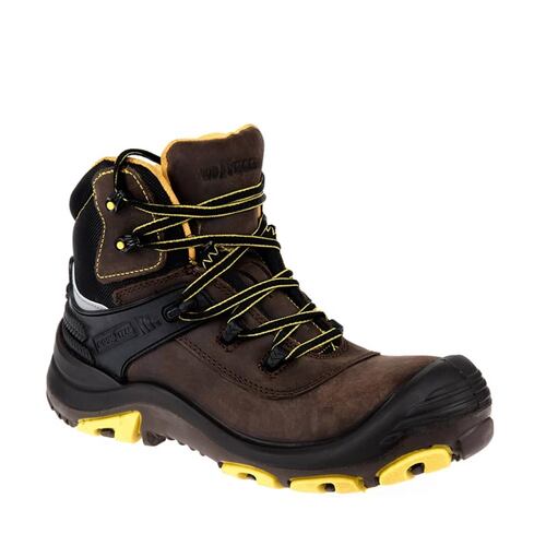Botas de piel para trabajo industrial Goodyear color café para hombre, mod. 828104