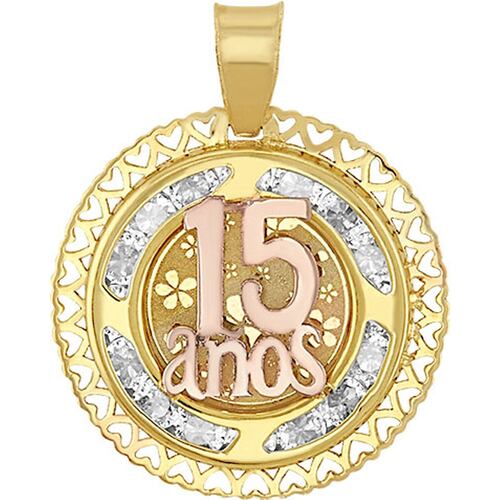 Dije XV Años Rosa Elaborado En Oro De 10k + Regalo