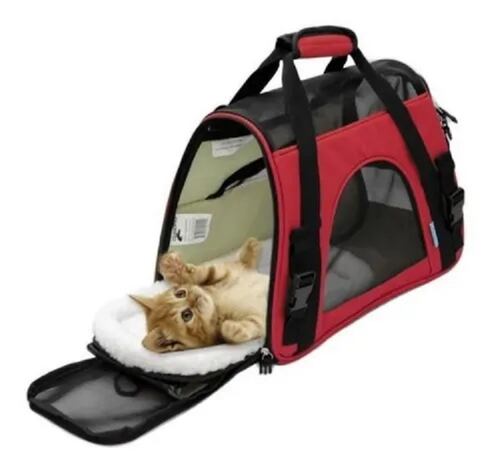 Bolsa Transportadora Para Perros Y Gatos Grande Rojo