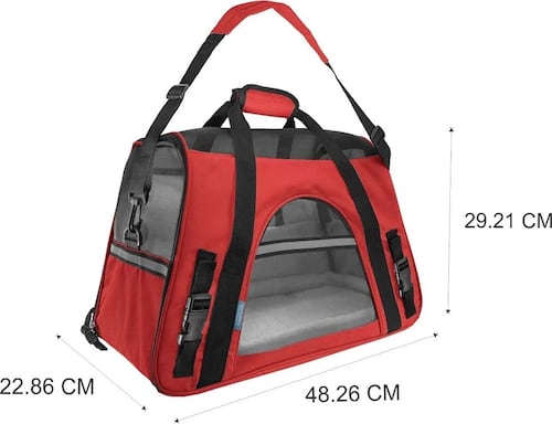 Bolsa Transportadora Para Perros Y Gatos Grande Rojo