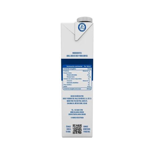 Calahua Leche De Coco Natural 6 Botes De 1lt