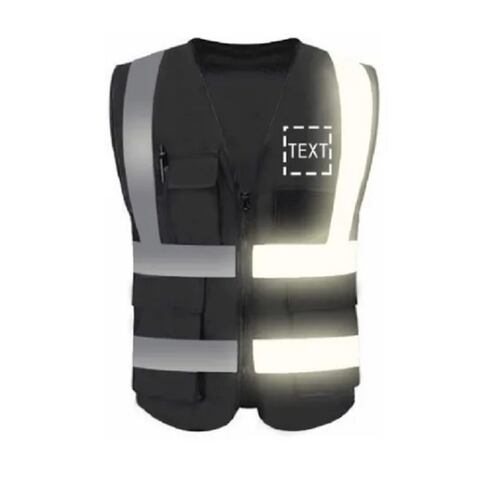 Chaleco De Seguridad Reflectante De Alta Visibilidad Negro