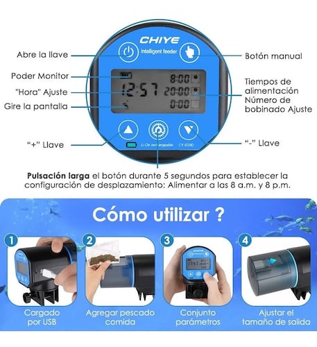 Alimentador Automático Peces Dispensador Alimento Para Peces