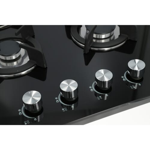 COMBO Parrilla de Cristal 60 cm cristal templado negro y Campana Estandar Acero Inox 80 Cm + Horno Gas 60 cm.