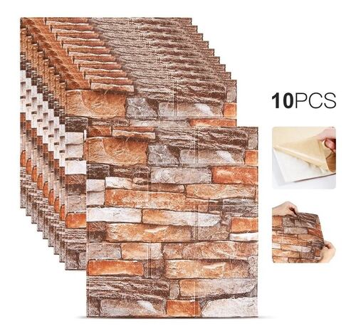 Papel Tapiz Autoadherible Ladrillo Espuma Grande Piedra 3d