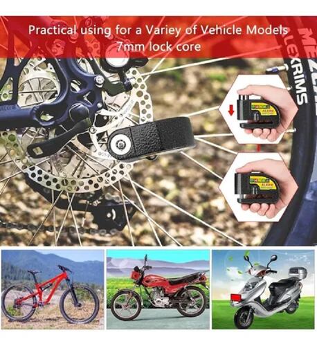 Candado Disco Alarm Bloqueo Moto Bicicleta Impermeable 110db