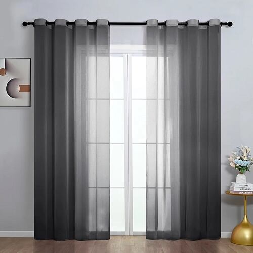 Cortinas 280cm Ancho X 225cm De Largo En 2 Paneles Gris Oscuro