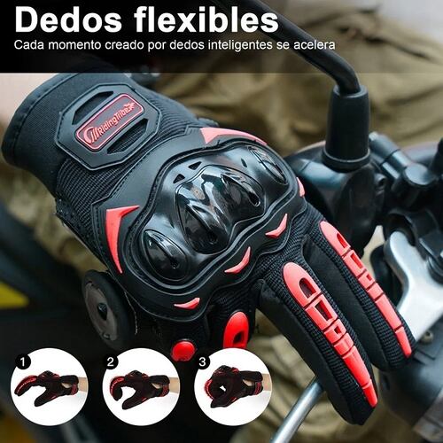 Guantes Proteccion Pantalla Táctil De Dedo Para Motocicleta Talla L Rojo