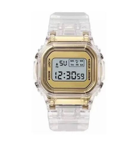 Reloj Transparente Estilo Retro Casio Dorado