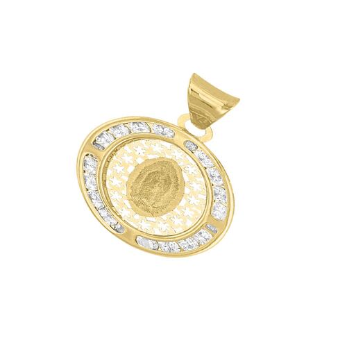 Medalla Guadalupe Fondo Flor Elaborado En Oro De 10 K