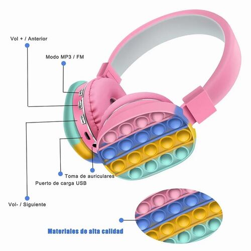 Audífonos Bluetooth Pop Rosa