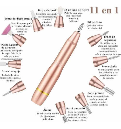 Torno Para Uñas, 11en1 Taladro De Uñas Eléctrico Profesional
