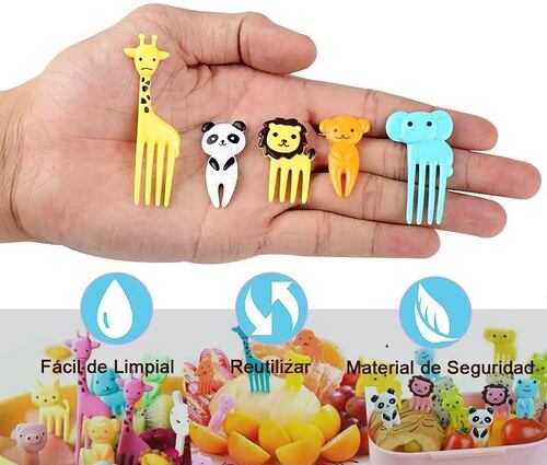 Tenedores Palillos De Animales Para Almuerzo Niños Fruta 90 Piezas